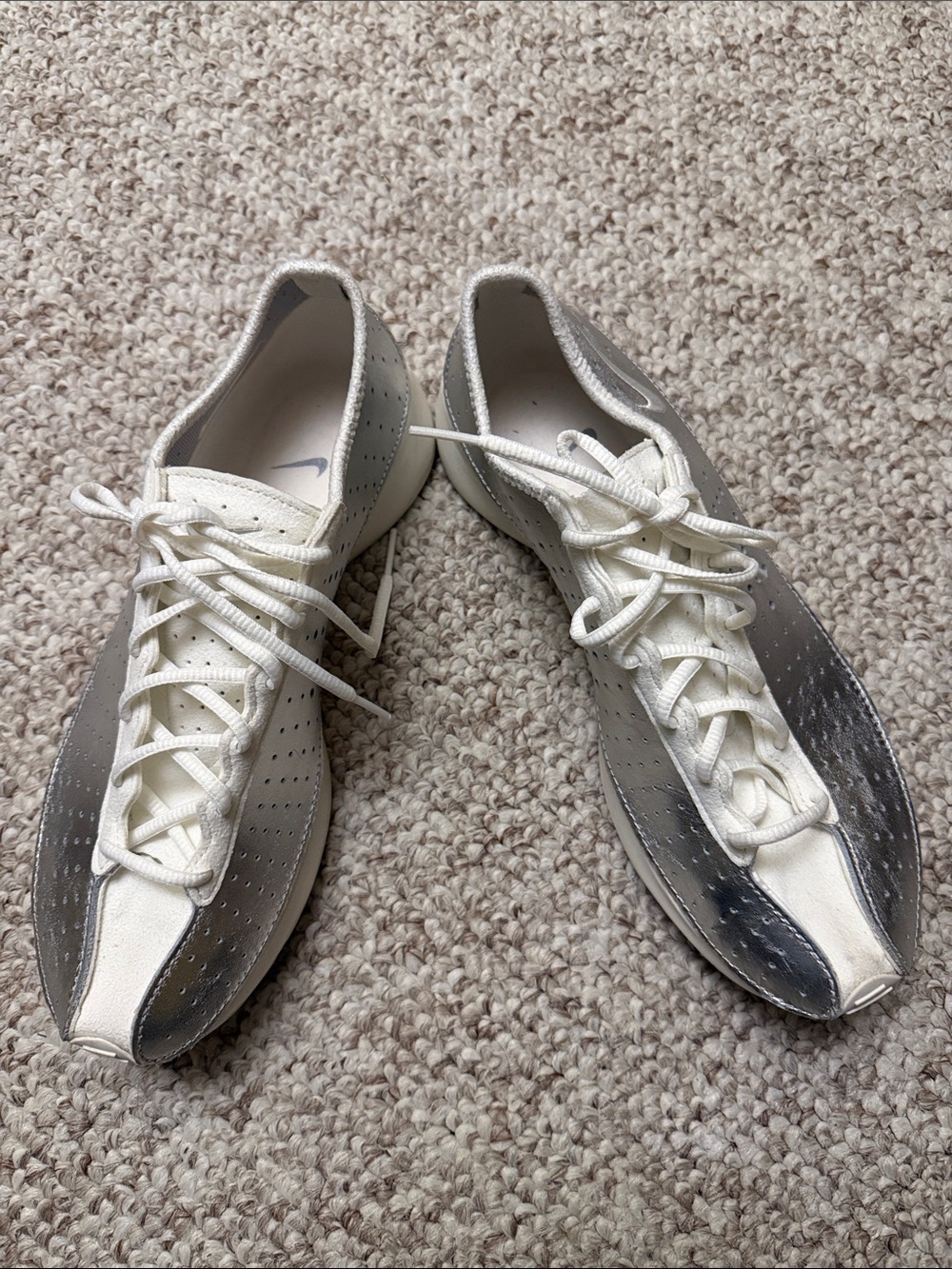 Nike air super fly White and Silver Sneakers